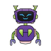 illustration cartoon robots modern design. Design for digital print and coloring book vector