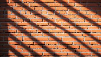 Shadows on Brick Wall Urban Setting Background with Copyspace Architectural Texture photo