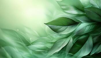 Gentle Breeze Through Leaves Nature Background with Copyspace Soft Green Hues Tranquil Environment photo