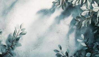 Delicate Green Leaves Against Soft Background Copyspace for Design Calm Nature Scene photo