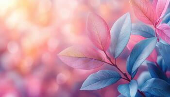 Vibrant Leaves in Soft Background with Copyspace Nature Scene Close-up View Dreamy Environment photo