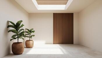 Elegant Indoor Plant Arrangement with Copyspace Background Modern Minimalist Design photo