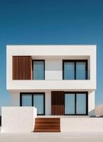 Modern Architectural House Design Urban Environment Photo with Background and Copyspace