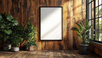 Elegant Indoor Plant Display with Copyspace Background for Home Decor Natural Light Modern Viewpoint photo