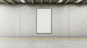 Minimalist Art Display Modern Gallery Blank Canvas Concrete Background Copyspace Available photo