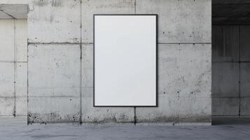 Blank Canvas Presentation in Urban Environment with Concrete Background and Copyspace photo