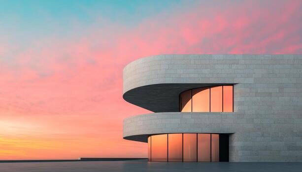 Stunning Sunset Over Modern Architecture Urban Landscape Image with Copyspace Dynamic City View photo