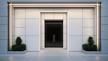 Modern Entrance Design with Copyspace Background Urban Environment Architectural Visuals photo