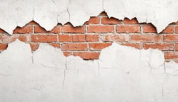 Weathered Brick Wall Background with Copyspace for Design Urban Environment Close-up View photo