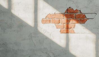 Brick Wall Detail with Shadows Urban Setting Photography Minimalist Background Copyspace photo