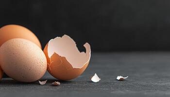 Eggs in Natural Setting Close-Up View with Background and Copyspace for Creative Use photo