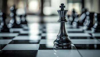 Chess Action Spotlight Indoor Setting Game Focus Dark Background Copyspace Available photo