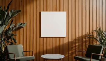 Bright and Cleanlined Interior with Copyspace Background Cozy Seating Area Modern Design photo