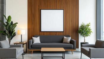 Contemporary Living Room Design Modern Home Furniture Layout Minimalist Environment Background Copyspace photo