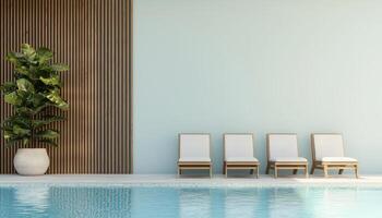 Elegant Hotel Pool Corner with Copyspace Background Calm Environment Modern Design photo