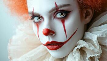 Clown Persona Performance Studio Portrait Photography Artistic Background Copyspace photo