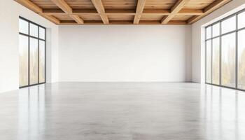 Modern Loft Interior with Expansive Background and Copyspace Bright Environment Contemporary Design photo