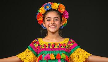 Vibrant School Play Performance by a Teenage Girl Classroom Background Copyspace Cheerful Environment photo