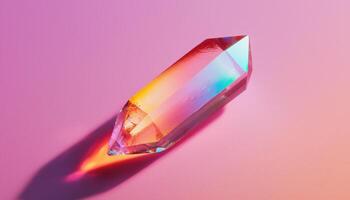 Holographic Crystal Reflection Studio Photography Soft Background Copyspace photo