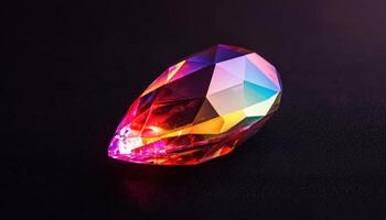 Holographic Crystal Gleaming in Various Colors Copyspace Background Close-Up View photo