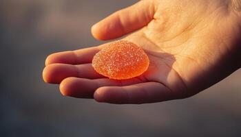 Closeup of a Hand Reaching for Sunkissed Gum Beach Background Copyspace Vibrant Environment photo