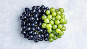 Vibrant Shine Muscat Grapes Displayed on Neutral Background with Copyspace for Creative Use photo