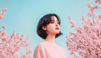 Cherry Blossom Festival Japan Portrait Photography Spring Background Copyspace photo