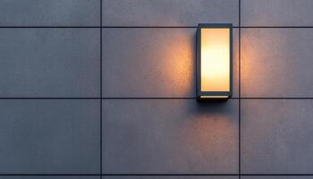 Modern Outdoor Lamp Design Against Minimalist Wall Background with Copyspace for Creative Use photo