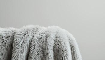 Cozy Grey Throw on Bed with Copyspace Background for Intimate Home Decor Modern Minimalist View photo