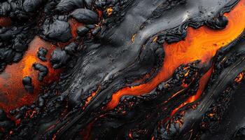 Lava Flow Closeup Volcanic Landscape Nature Photography Background Copyspace photo