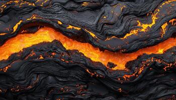 Volcanic Eruption Action Nature Explosive Background with Copyspace Side View Environment photo