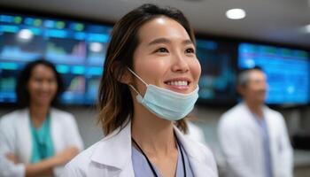 Healthcare Team Collaboration Hospital Setting Portrait Professional Environment Positive Background Copyspace photo