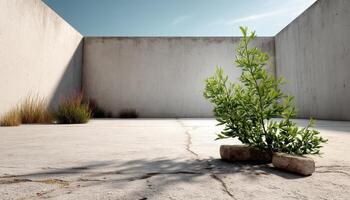 Nature Resilience Urban Concrete Background Copyspace Minimalist Environment Isolated Viewpoint photo