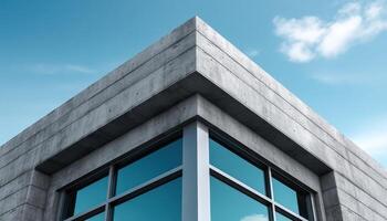 Modern Architectural Corner Urban Setting Photo Background with Copyspace Clear Sky View