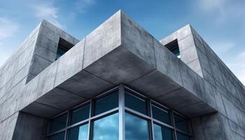 Modern Architectural Building Facade Urban Setting Concrete Structure Clear Background Copyspace photo