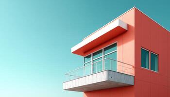 Modern Architectural Structure Urban Setting Image with Background and Copyspace photo