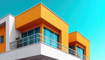 Modern Architectural Design Urban Setting Building Structure Bright Background Copyspace Available photo