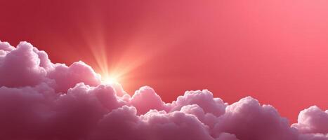 Dreamy Pink Gradient Background with Copyspace for Artistic Creations Cloudy Sunrise View photo