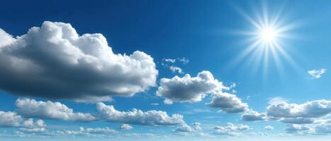 Drifting Clouds in a Vibrant Blue Sky Nature Scene Background Copyspace for Inspiration photo