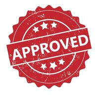 Red Rubber Stamp with APPROVED Text and Grunge Texture vector