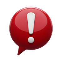 Red exclamation point in a speech bubble, a modern design element. png