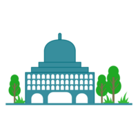 a building with a dome on top of it, with trees and grass png