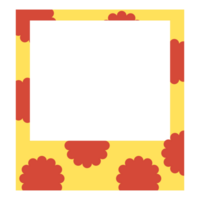 a yellow and red frame with flowers on it png