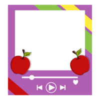 an apple and a player in a frame png