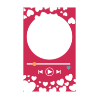 a red and white heart shaped object with a play button png