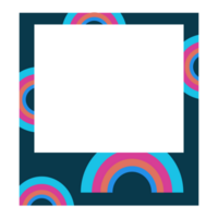 a square frame with a rainbow and a rainbow on it png
