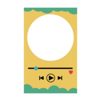 a yellow and green music player with a round button png