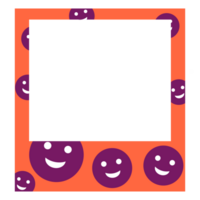 a square frame with joy smiley faces on it png