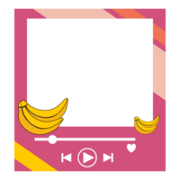 bananas in a frame with a play button png