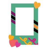 a square frame with hearts and a ribbon png